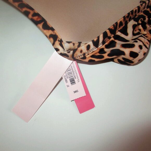 38C/L VICTORIA SECRET Swim Push-Up Top Bikini Set Knockout Bottom Leopard ruffle - Picture 9 of 11